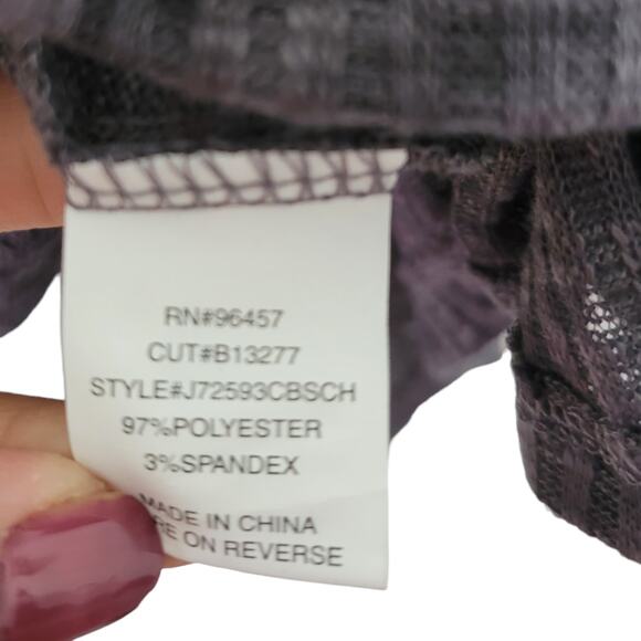 Eyeshadow Heathered Gray Open Front Peplum Tunic Cardigan Women Sz S - Picture 4 of 6